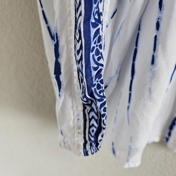 Chico's Woman SZ XL (chico 3)Button Up Blouse Tasseled Bohemian Hippie Casual - Picture 4 of 7